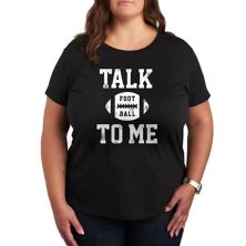 Plus Size Talk Football To Me Graphic Tee Licensed Character