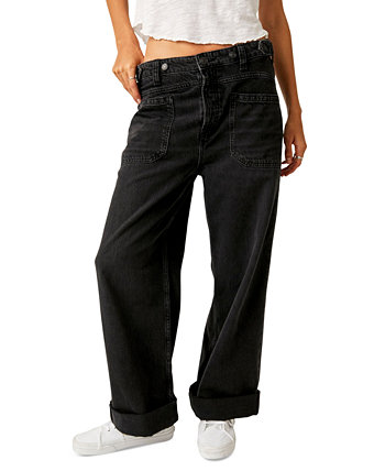 Женские хлопковые джинсы-бойфренды Palmer с манжетами Free People