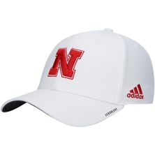 Men's adidas White Nebraska Huskers 2021 Sideline Coaches AEROREADY Flex Hat Adidas