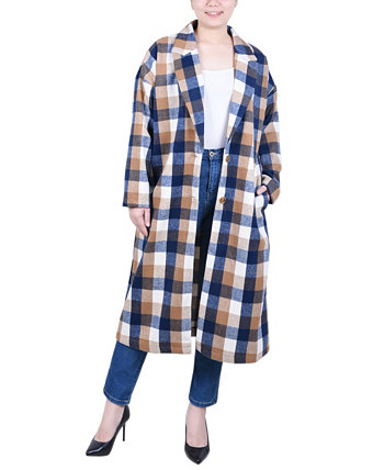 Женская саржевая куртка-рубашка длиной до икры с длинными рукавами NY Collection