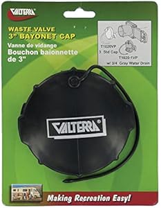 Valterra T1020VP Waste Valve Cap - 3" Bayonet, Black Valterra