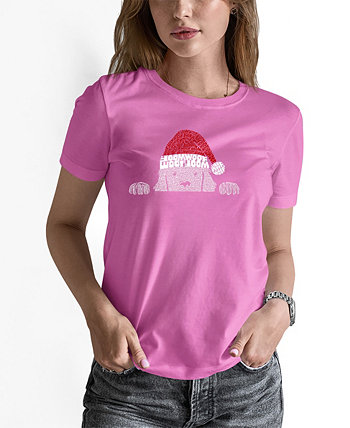 Женская футболка с короткими рукавами и надписью «Рождественская выглядывающая собака» LA Pop Art
