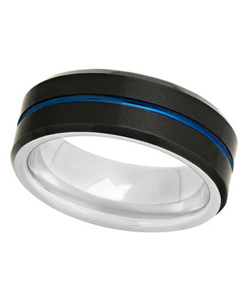 Мужское обручальное кольцо из нержавеющей стали в полоску Macy's C&C Jewelry