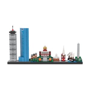 City Boston Skyline Building Blocks Toys Architecture Street View House Building Blocks Toys Gift for Kids BuildingBoat