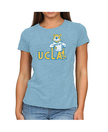 Женская голубая футболка UCLA Bruins Tri-Blend с круглым вырезом Original Retro Brand
