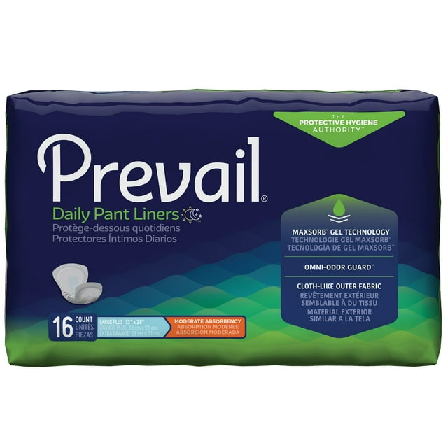 Prevail Heavy Absorbency Overnight Extended Pant Liner, 96 Ct Prevail