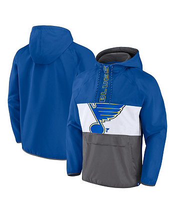 Мужская синяя куртка с капюшоном St. Louis Blues Flagrant Foul Anorak реглан с полумолнией до половины Fanatics