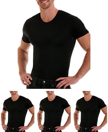 Мужские узкие мужские футболки Insta Slim из 3 компрессов с короткими рукавами и круглым вырезом для больших и высоких Instaslim