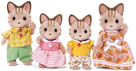 Calico Critters Latte Cat Family - Set of 4 Collectible Doll Figures for Ages 3+ Calico Critters