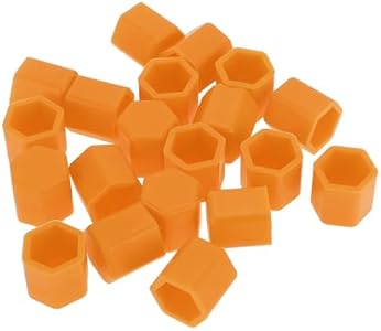 20 Pcs Wheel Lug Nut Bolt Rims Tire Nut Screws Dust Cap Cover Nut Protection Silicone Orange 2.2x15x20mm Partuto