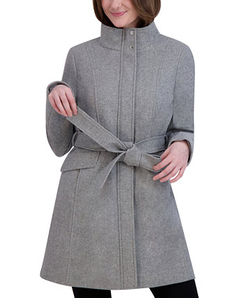Женское однобортное длинное пальто с поясом Laundry by Shelli Segal