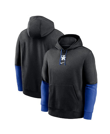 Men's Anthracite/Royal Kentucky Wildcats 2024 Sideline Club Pullover Hoodie Nike