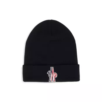 Grenoble Logo Patch Wool Hat Moncler