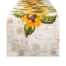72&#34; Yellow and Green Sunflowers Printed Rectangular Table Runner Contemporary Home Living