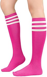 Century Star Women's Knee High Socks Athletic Thin Stripes Tube Socks High Stockings Outdoor Sport Socks Century Star