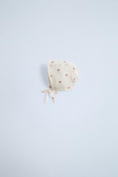 MINI FLOWER MUSLIN BONNET ZARA