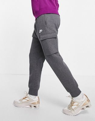 Темно-серые спортивные брюки карго с манжетами Nike Club Fleece - CHARCOAL Nike
