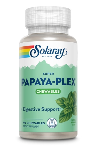 Супер Папайя-Плекс, Мятный - 90 жевательных таблеток - Solaray Solaray