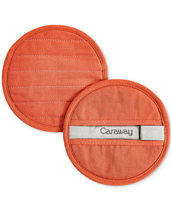 2-Pc. Cotton Solid-Color Round Potholder Set Caraway