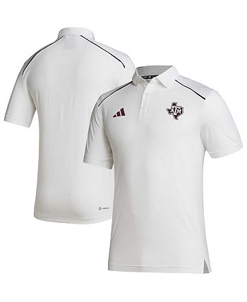 Мужская белая рубашка-поло Texas A&M Aggies Coaches AEROREADY Adidas
