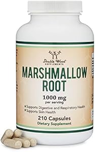 Marshmallow Root Capsules (Капсулы) (210 Count, 1,000mg per Serving (Порция)) High in Mucilage to Support Respiratory, Skin and Gut Repair (Vegan Safe, Gluten Free) by Double Wood Double Wood Supplements