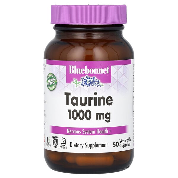 L-Таурин - 1000 мг - 50 растительных капсул - Bluebonnet Nutrition Bluebonnet Nutrition