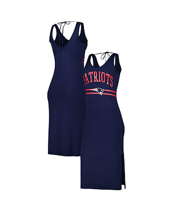Женское темно-синее тренировочное платье макси с v-образным вырезом New England Patriots G-III