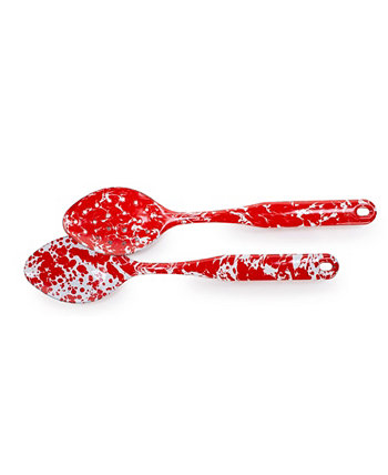 Коллекция эмалированной посуды Red Swirl Набор из 2-х ложек Golden Rabbit