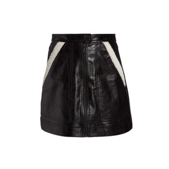 Kinsey Vegan Leather Zip-Front Miniskirt Jonathan Simkhai Standard