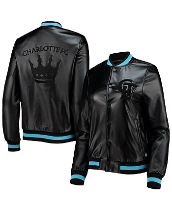 Женская черная куртка-бомбер Charlotte FC с застежкой-молнией The Wild Collective