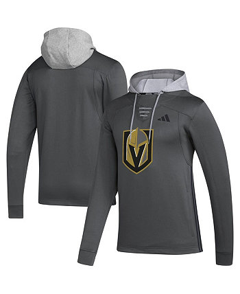 Мужской серый пуловер с капюшоном Vegas Golden Knights Refresh Skate Lace AEROREADY Adidas