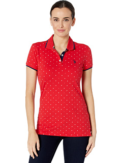 Womens Short Sleeve Fashion Stretch Pique Polo Shirt Polo Assn U.S 