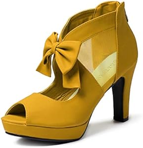 Женские Босоножки на каблуке GATUXUS GATUXUS Open Toe Platform High Heel Shoes Bows Strappy Sandals GATUXUS