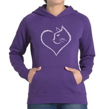 Cat Heart - Women's Word Art Hooded Sweatshirt LA Pop Art