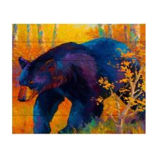 Торговая марка Fine Art Marion Rose 'In To Spring Black Bear' Wood Slat Art Trademark Fine Art