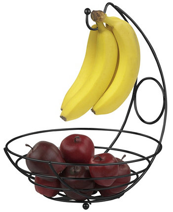 Стальная ваза для фруктов с банановым деревом HOME BASICS