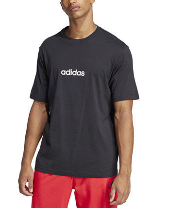 Мужская футболка adidas Essentials Regular-Fit с графическим логотипом, 100% хлопок, удобная посадка Adidas