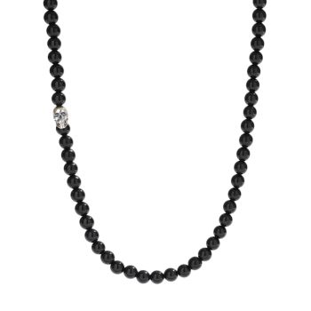 Sterling Silver & Black Onyx Beaded Necklace DEGS & SAL