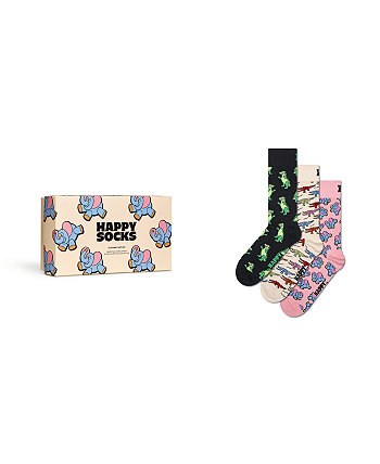 Подарочный набор из 3 носков со слонами Happy Socks