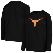 Черная футболка с длинными рукавами и логотипом Youth Texas Longhorns Primary Outerstuff
