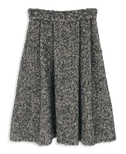 Dolce Gabbana Skirt In Grey Houndtooth Pattern Pleated Wool Dolce & Gabbana