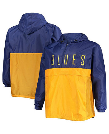 Мужская синяя куртка с капюшоном St. Louis Blues Big and Tall Anorak с капюшоном и молнией до половины Profile