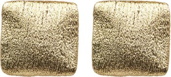 Атласные квадратные серьги-гвоздики с покрытием из 18-каратного золота Rivka Friedman