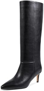 wetkiss Knee High Boots for Women, with Kitten Heel and Pointed Toe Design, Classic and Sexy Wetkiss