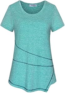 Vldnery Women's Running Workout Tops Moisture Wicking Athletic Quick Dry Loose Fit Yoga Top Vldnery