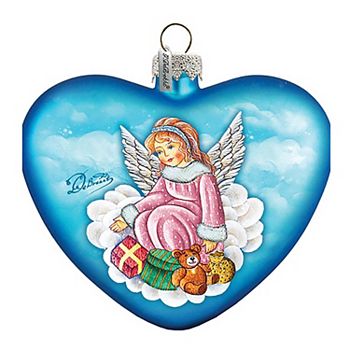 G.Debrekht Guardian Angel Heart Glass Ornament by G. DeBrekht DecorNativity Holiday Decor - 744-022 G.DeBrekht