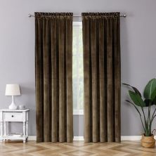 Kate Aurora Royal Living 2 Pack Rod Pocket Light Filtering Velvet Window Curtain Panels Kate Aurora