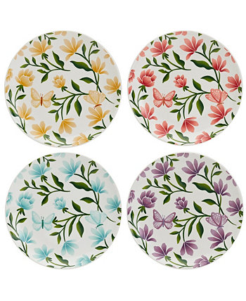 8-дюймовые тарелки для салата «Бабочка с цветочным рисунком», набор из 4 шт. Dolly Parton