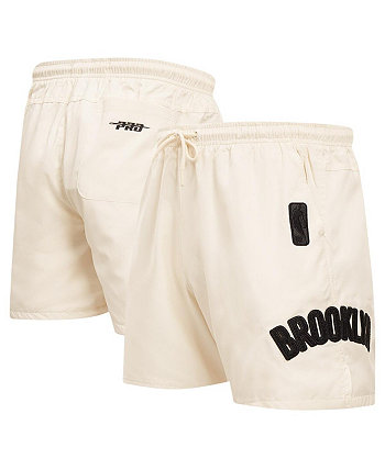 Men's Cream Brooklyn Nets Triple Tonal Woven Shorts Pro Standard