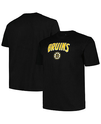 Мужская черная футболка с логотипом Boston Bruins Big and Tall Arch Over Logo Profile